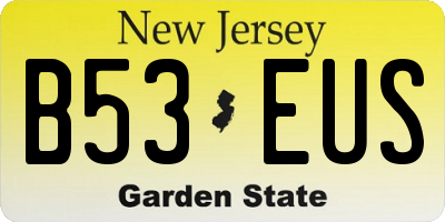 NJ license plate B53EUS
