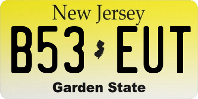 NJ license plate B53EUT