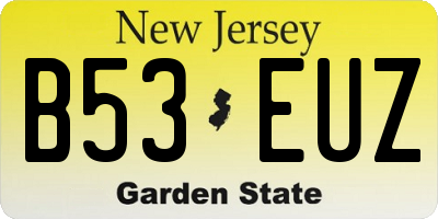 NJ license plate B53EUZ
