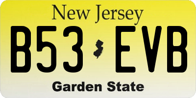 NJ license plate B53EVB