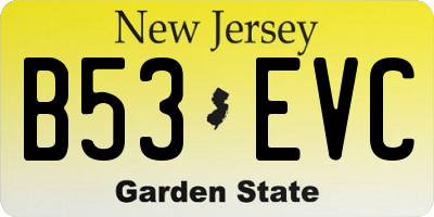 NJ license plate B53EVC