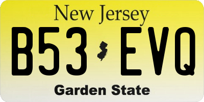 NJ license plate B53EVQ