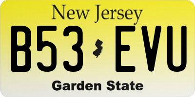 NJ license plate B53EVU