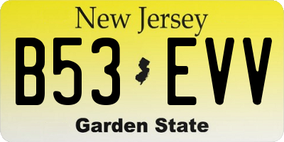 NJ license plate B53EVV