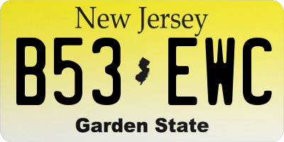 NJ license plate B53EWC