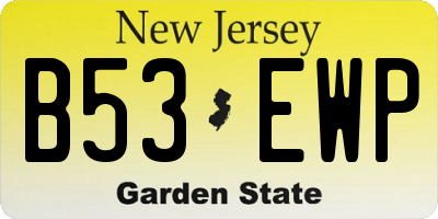 NJ license plate B53EWP