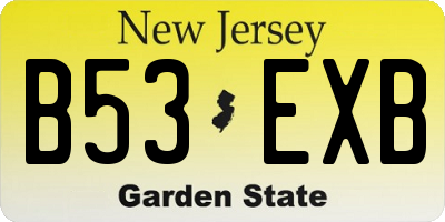 NJ license plate B53EXB