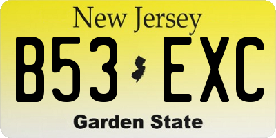 NJ license plate B53EXC