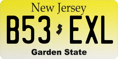NJ license plate B53EXL
