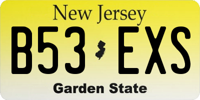 NJ license plate B53EXS