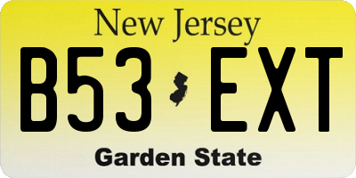 NJ license plate B53EXT