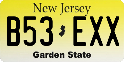NJ license plate B53EXX