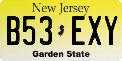 NJ license plate B53EXY