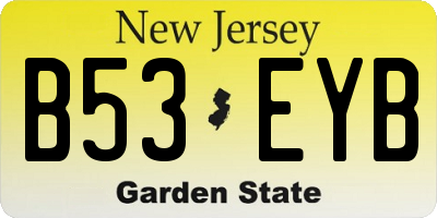 NJ license plate B53EYB