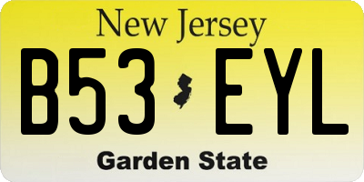 NJ license plate B53EYL