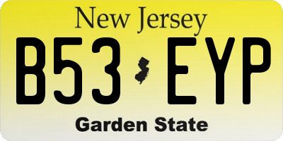 NJ license plate B53EYP