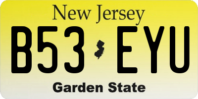 NJ license plate B53EYU