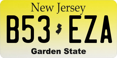 NJ license plate B53EZA