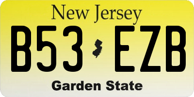 NJ license plate B53EZB