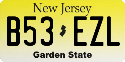 NJ license plate B53EZL