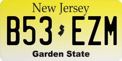 NJ license plate B53EZM