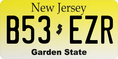 NJ license plate B53EZR