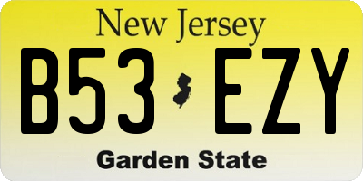 NJ license plate B53EZY