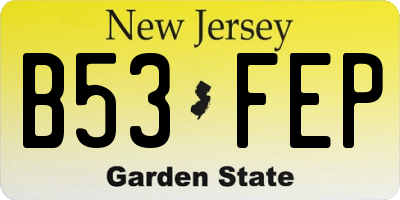 NJ license plate B53FEP