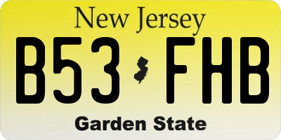 NJ license plate B53FHB