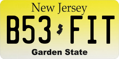 NJ license plate B53FIT