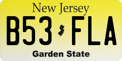 NJ license plate B53FLA