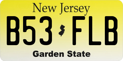 NJ license plate B53FLB