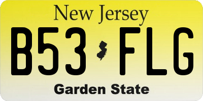 NJ license plate B53FLG