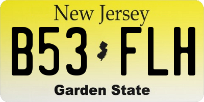 NJ license plate B53FLH