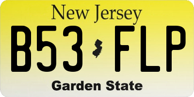 NJ license plate B53FLP