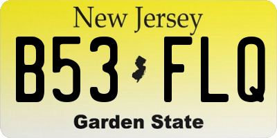NJ license plate B53FLQ