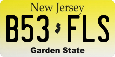 NJ license plate B53FLS