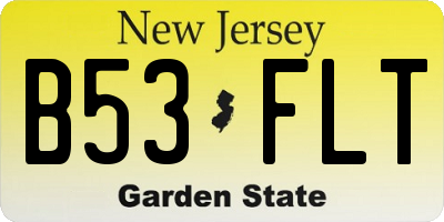 NJ license plate B53FLT