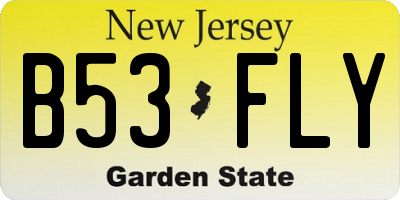 NJ license plate B53FLY