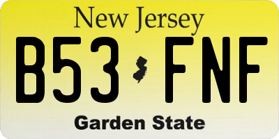 NJ license plate B53FNF