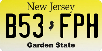NJ license plate B53FPH