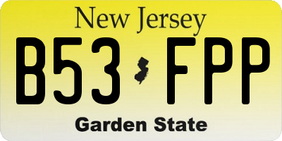 NJ license plate B53FPP