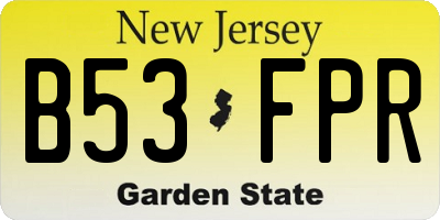 NJ license plate B53FPR