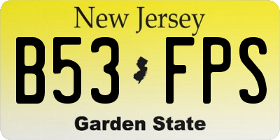 NJ license plate B53FPS