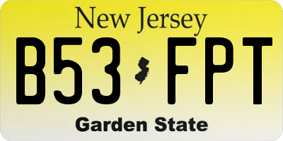 NJ license plate B53FPT