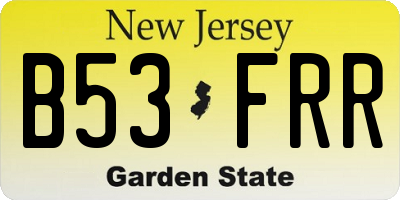 NJ license plate B53FRR
