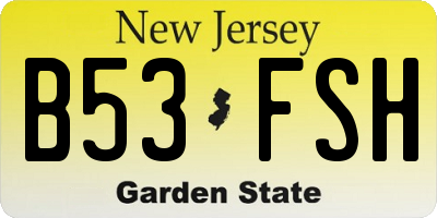 NJ license plate B53FSH