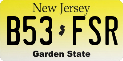 NJ license plate B53FSR