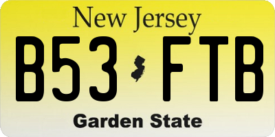 NJ license plate B53FTB