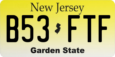 NJ license plate B53FTF